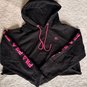 Fila Black Hoodie with Pink Details